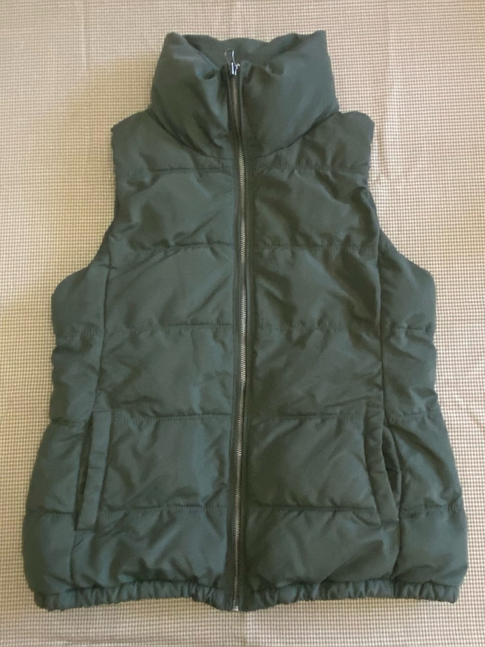 Women's Puffer Vest Full Zip Size Small Green